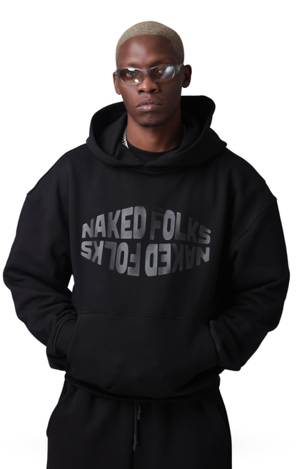 KISS BOX HOODIE WITH 3D PRINT- BLACK