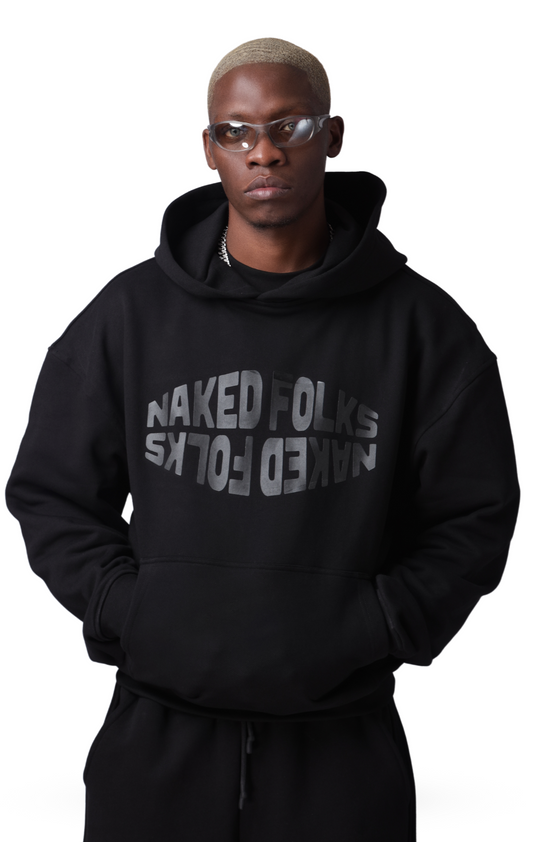 KISS BOX HOODIE WITH 3D PRINT- BLACK