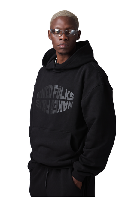 KISS BOX HOODIE WITH 3D PRINT- BLACK