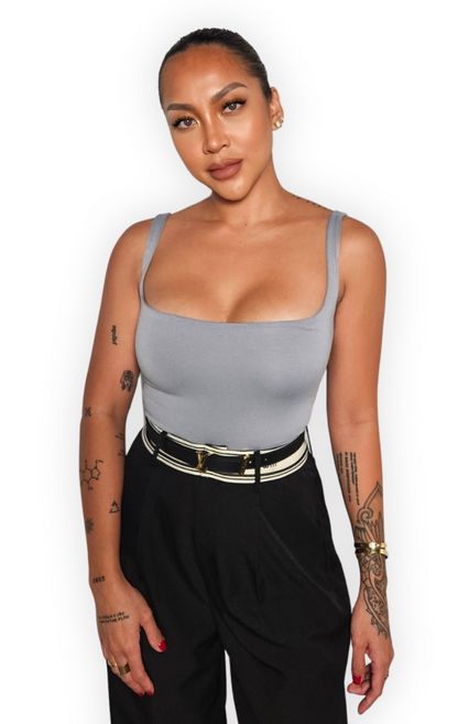 MELANIA DOUBLE LAYER SQUARE NECK TOP