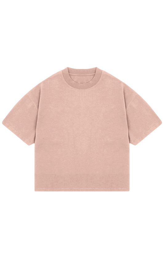 310GSM CROP OVERSIZE TEE- BLUSH PINK