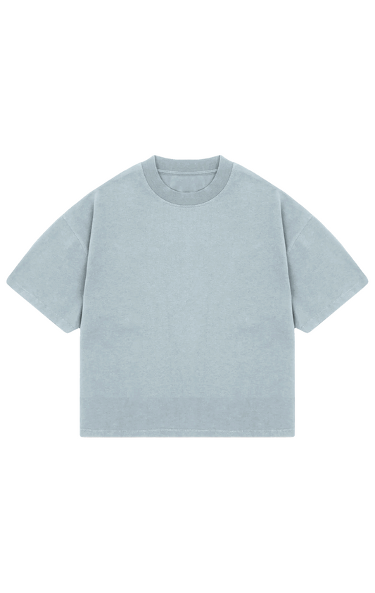 310GSM CROP OVERSIZE TEE - COUNTRY BLUE