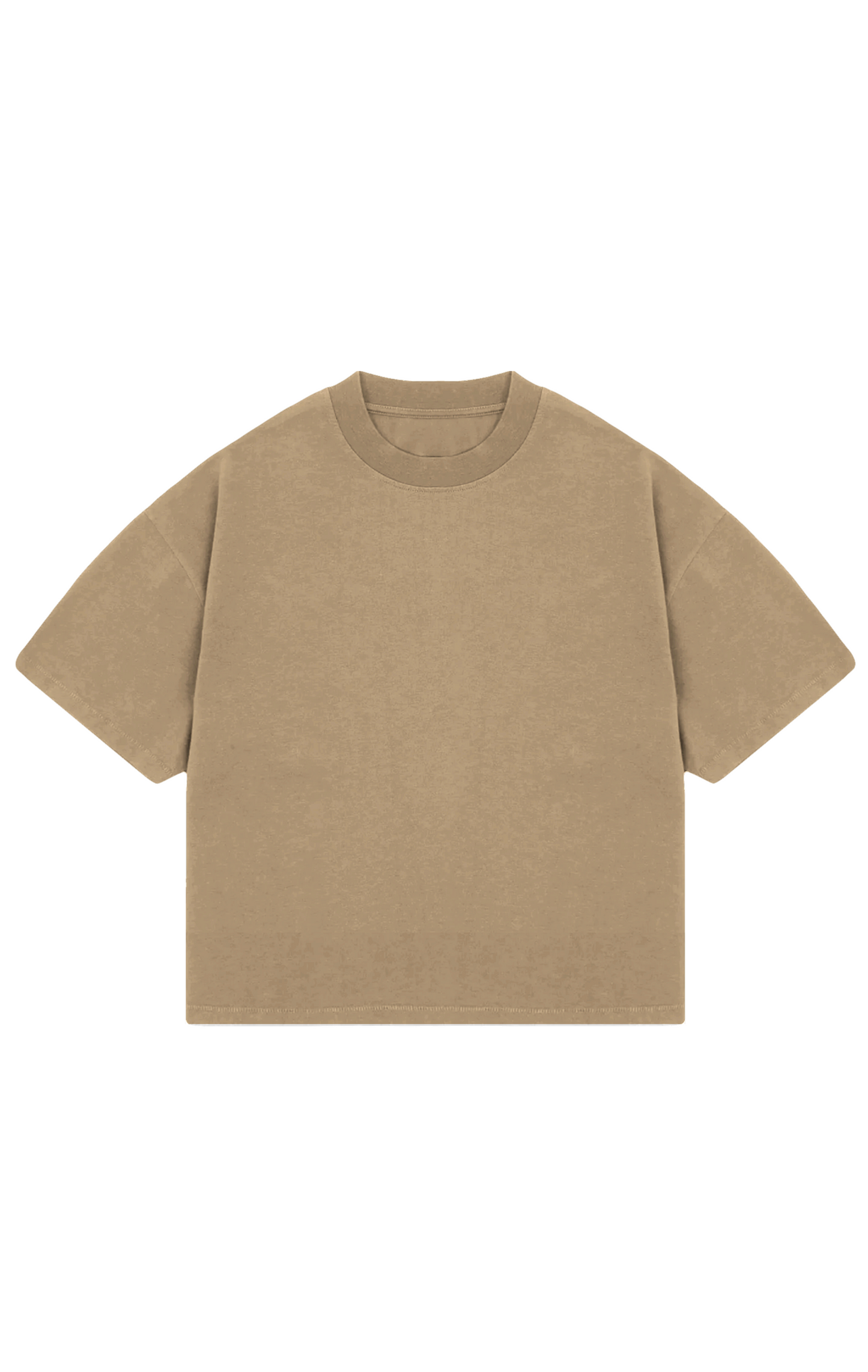 310GSM CROP OVERSIZE TEE - CARAMEL