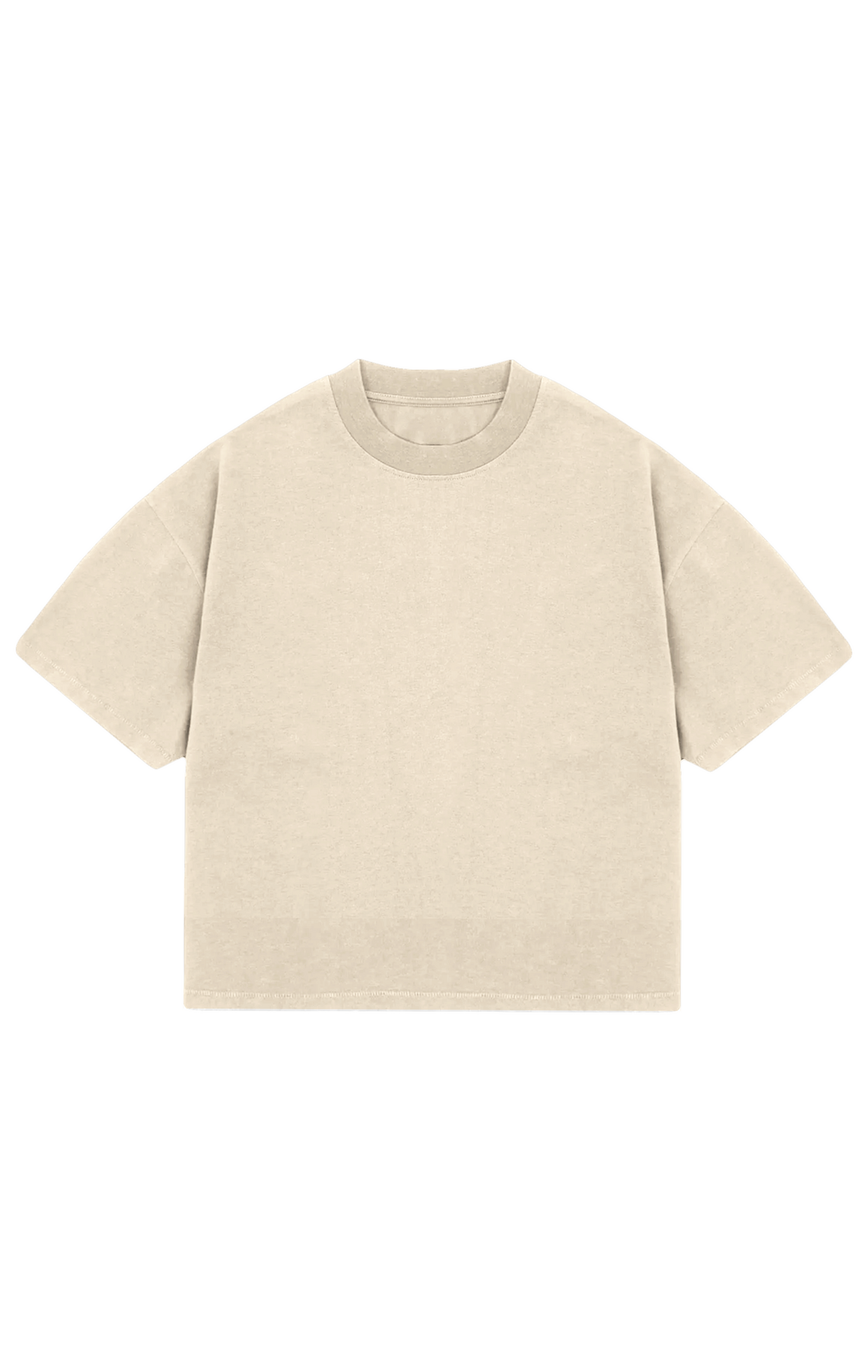 310GSM CROP OVERSIZE TEE - SAND
