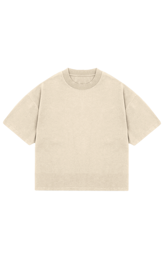 310GSM CROP OVERSIZE TEE - SAND