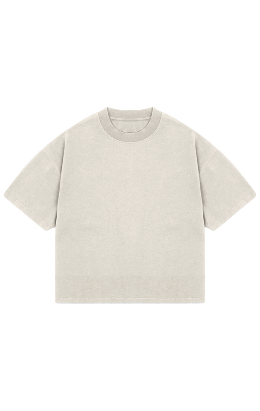 310GSM CROP OVERSIZE TEE - IVORY