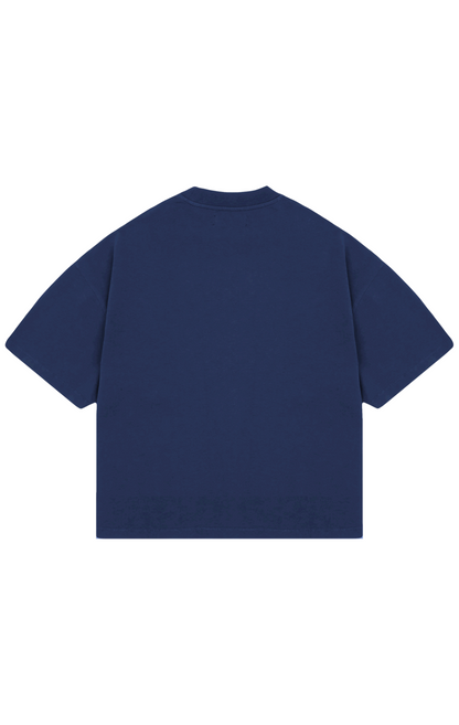 310GSM CROP OVERSIZE TEE- NAVY