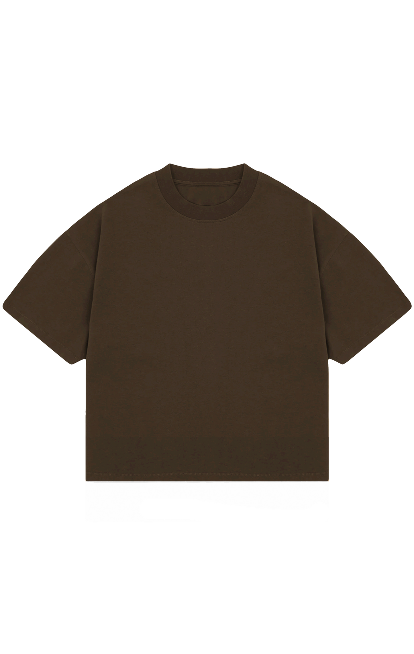 310GSM CROP OVERSIZE TEE - BROWN