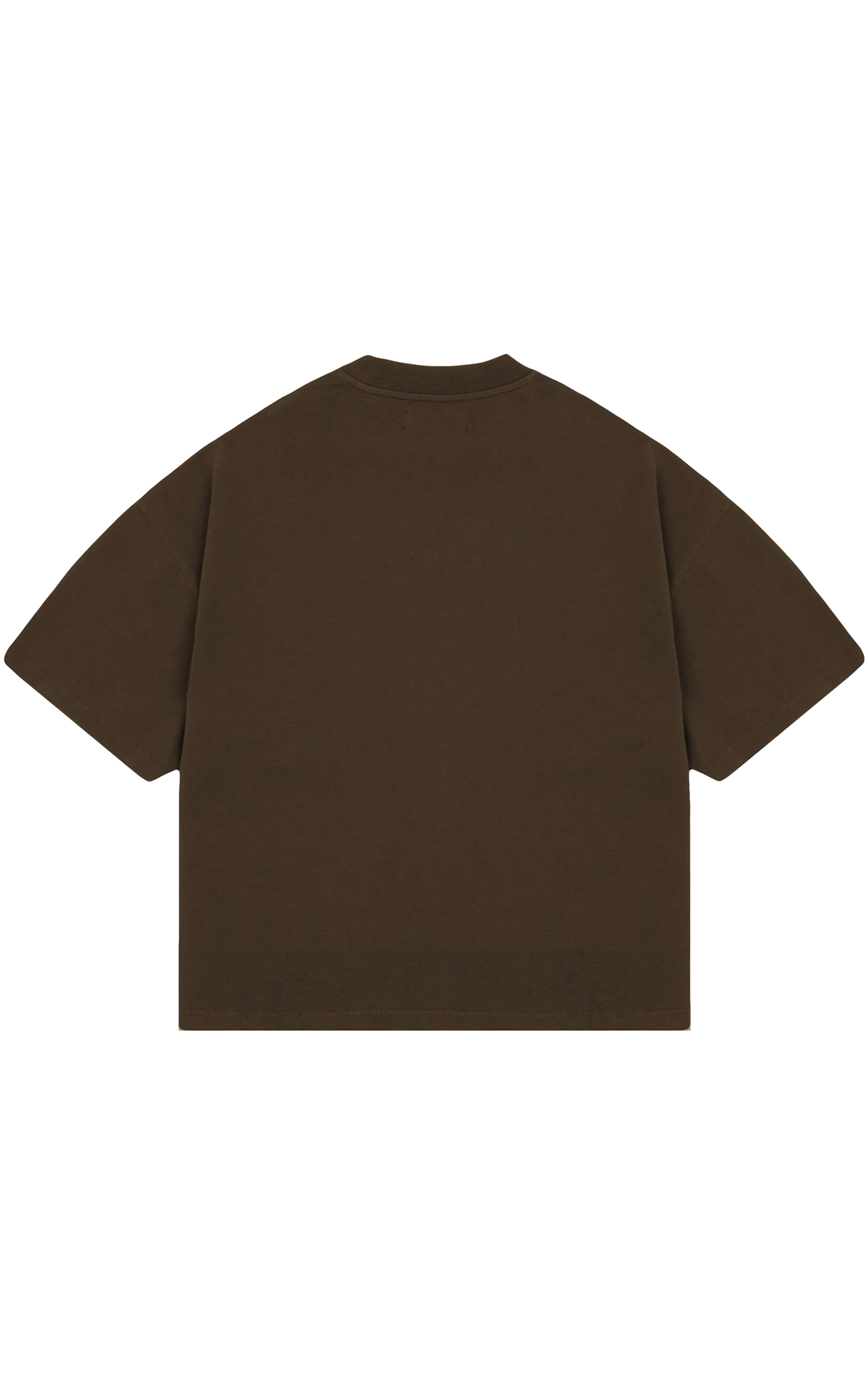 310GSM CROP OVERSIZE TEE- BROWN