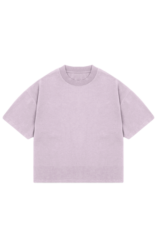 310GSM CROP OVERSIZE TEE- LILAC